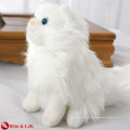 EN71 &amp; ASTM padrão branco pelúcia caminhando brinquedo gato